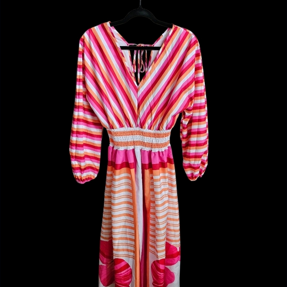 Striped Boho  Multicolor Maxi Dress - Picture 7 of 8